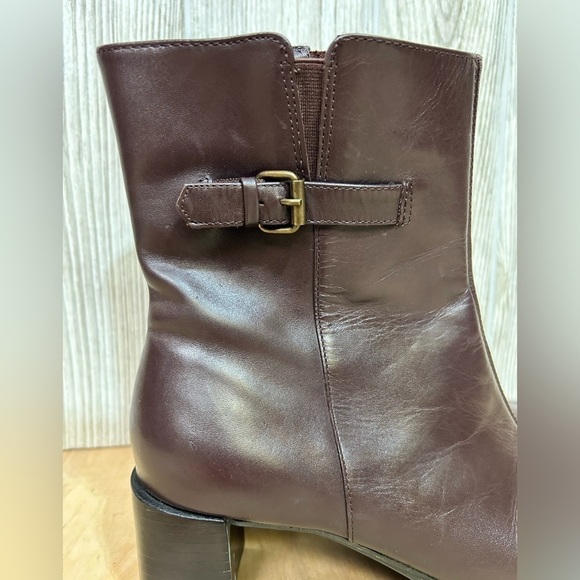 London Fog Nash 90’s Y2K Square Toe Buckle Zip Side Ankle Boot Size 8.5 - Picture 3 of 14